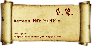 Veress Mátyás névjegykártya