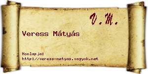 Veress Mátyás névjegykártya